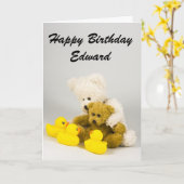 Ted und die Geburtskarte der Enten Karte (Gelbe Blume)