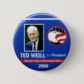 Ted Weill für Präsidenten 2008 Button (Vorderseite)