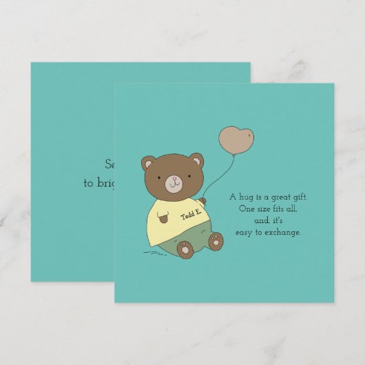 Tedd E. Bear Hugs Aquamarin Personalisiert (Vorne/Hinten)