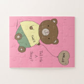 Tedd E. Teddy Bear Pink Personalized Puzzle (Horizontal)