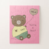 Tedd E. Teddy Bear Pink Personalized Puzzle (Vertikal)