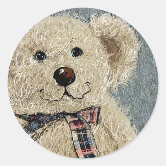 Teddie Bear Runder Aufkleber (Vorderseite)
