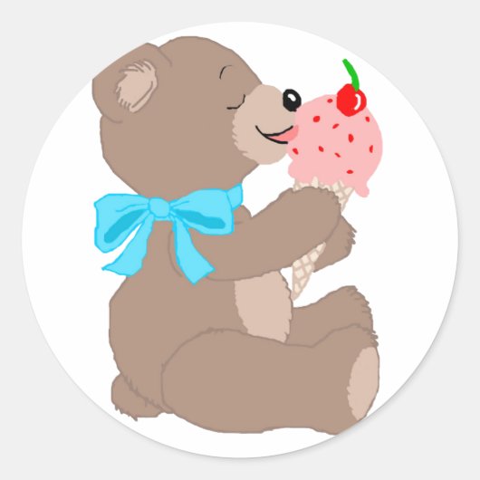 Teddie Eis trans Runder Aufkleber (Vorderseite)