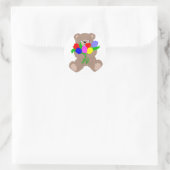 Teddies tulis runder aufkleber (Tasche)