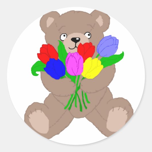 Teddies tulis runder aufkleber (Vorderseite)