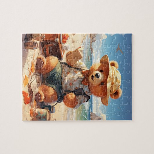 Teddy am Strand! Teddy Bar Puzzle (Horizontal)