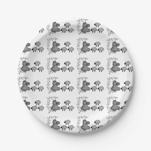 Teddy and Sheep Party Plate Pappteller (Vorderseite)