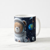 Teddy Astronaut auf Mission bereit Kaffeetasse (VorderseiteRechts)