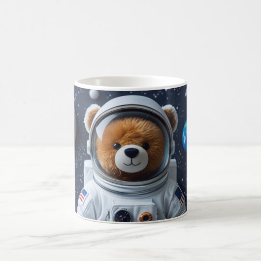 Teddy Astronaut auf Mission bereit Kaffeetasse (Mittel)