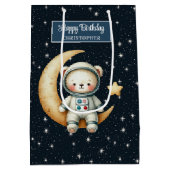 Teddy Astronaut Geschenktasche für Junge Geburtsta Mittlere Geschenktüte (Rückseite)