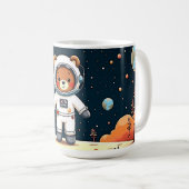 Teddy Astronaut Planet Spaziergang Kaffeetasse (VorderseiteRechts)