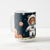 Teddy Astronaut Planet Spaziergang Kaffeetasse (Vorderseite Links)