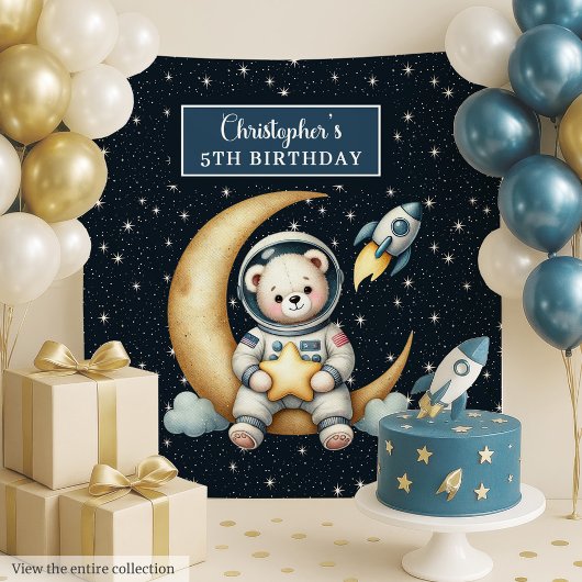Teddy Astronaut Wall Tapestry für Junge Party Wandteppich