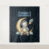 Teddy Astronaut Wall Tapestry für Junge Party Wandteppich (Vorderseite)