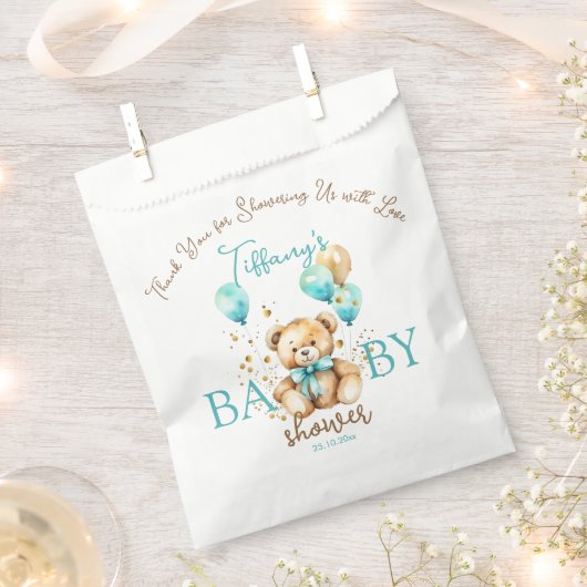 Teddy Baby Dusche bevorzugt niedlich Teddy Aqua Br Geschenktütchen (Ausgeschnitten)