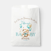 Teddy Baby Dusche bevorzugt niedlich Teddy Aqua Br Geschenktütchen (Vorderseite)