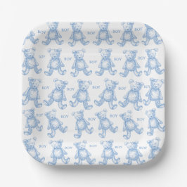 Teddy baby shower paper plates pappteller