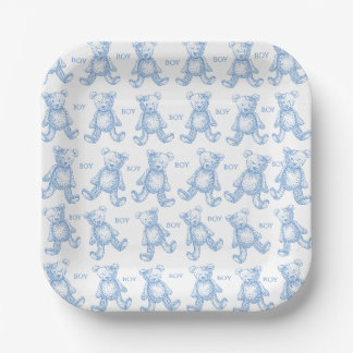 Teddy baby shower paper plates pappteller