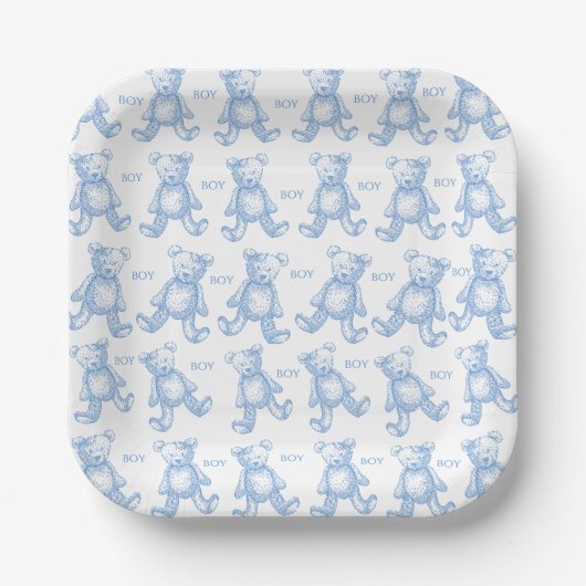 Teddy baby shower paper plates pappteller (Vorderseite)