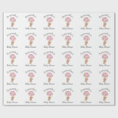 Teddy Balloon Babydusche weiß Geschenkpapier (Flach)