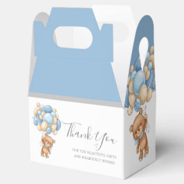 Teddy Balloon Blue Favor Box Geschenkschachtel