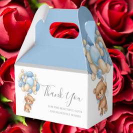 Teddy Balloon Blue Favor Box Geschenkschachtel