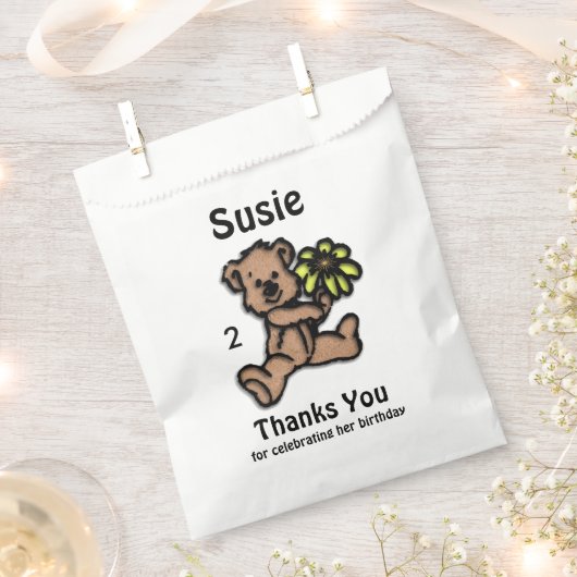 Teddy Bar Age Danke Geschenktütchen (Ausgeschnitten)
