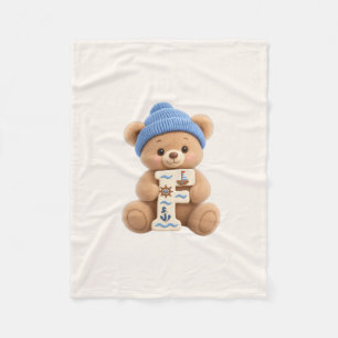 Teddy Bär Anfangsbuchstabe F Baby Jungen Geschenk Fleecedecke