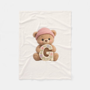 Teddy Bär Anfangsbuchstabe G Baby Mädchen Geschenk Fleecedecke