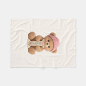 Teddy Bär Anfangsbuchstabe I Baby Mädchen Geschenk Fleecedecke (Vorderseite (Horizontal))
