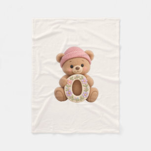 Teddy Bär Anfangsbuchstabe O Baby Mädchen Geschenk Fleecedecke