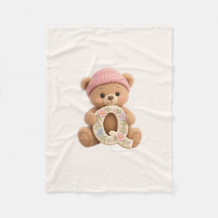 Teddy Bär Anfangsbuchstabe Q Baby Mädchen Geschenk Fleecedecke