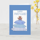 Teddy Bar auf Cushions Geburtstag Karte (Gelbe Blume)