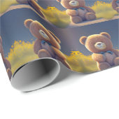 Teddy Bär auf der Wiese, niedliche Kinder jeden Al Geschenkpapier (Rolleneckpunkt)