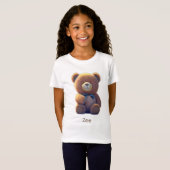 Teddy Bär auf der Wiese, niedliche Kinder T-Shirt (Vorne ganz)