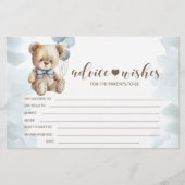 Teddy Bär Baby Dusche Eltern Ratschläge Wünsche Ka Briefpapier (Vorderseite)