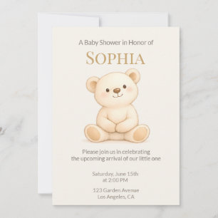 Teddy-Bär-Baby-Dusche für Mädchen und Jungen Einladung