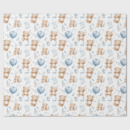 Teddy Bär Baby Dusche Packpapier (Flach)