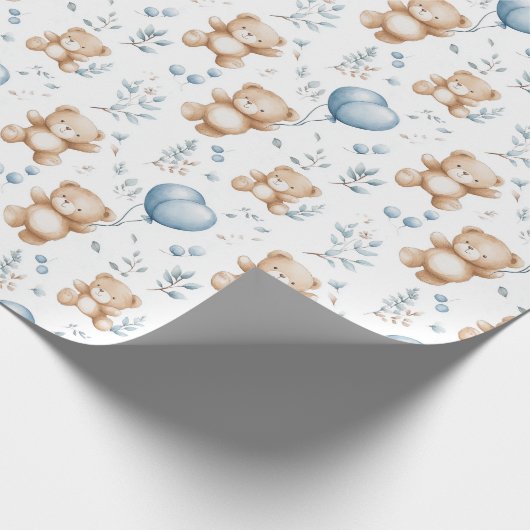 Teddy Bär Baby Dusche Packpapier (Ecke)
