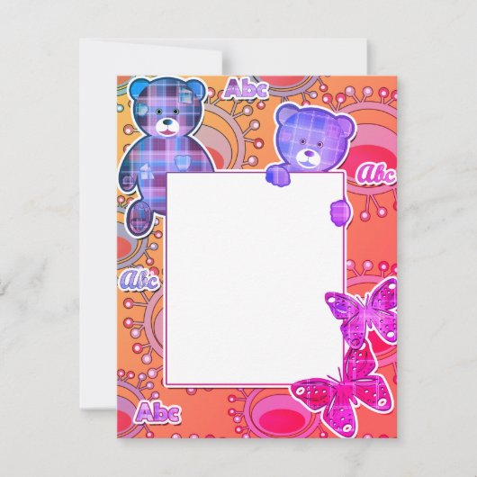 Teddy Bär, Baby Feiertagskarte (Vorderseite)