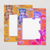 Teddy Bär, Baby Feiertagskarte (Vorne/Hinten)