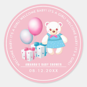 Teddy-Bär Baby Girl Baby Shower Fevor Stickers