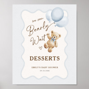 Teddy-Bär-Baby-Jungen-Party-Desserts Poster