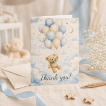 Teddy-Bär-Baby-Party-Dankeskarten