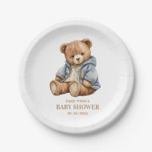 Teddy-Bär-Baby-Party-Einladung kann es kaum erwart Pappteller