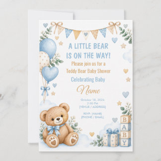 Teddy-Bär-Baby-Party-Einladung mit individuellem N Einladung
