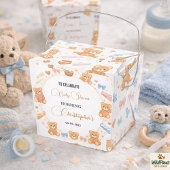Teddy-Bär-Baby-Party Junge | Süßer blauer Bär Geschenkschachtel