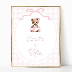 Teddy-Bär-Baby-Party Karten und Geschenke Tischsch Poster