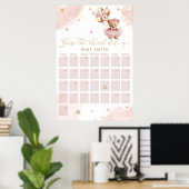 Teddy-Bär-Baby-Party-Vorhersage-Termin-Kalender Poster (Heimbüro)