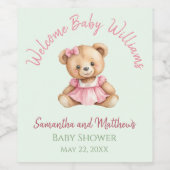 Teddy-Bär-Baby-Party Weinetikett (Einzelnes Label)